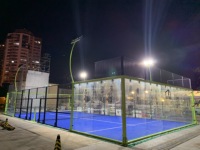 Terrain de padel panoramique JSMC 2025, nouveau design, 20m*10m, matériau galvanisé à chaud, garantie 3 ans, prix d'usine