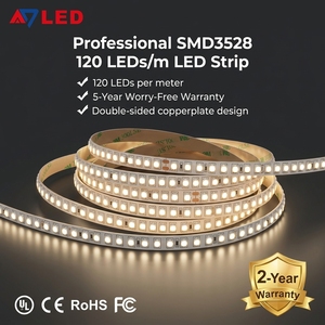 Bande lumineuse LED de qualité supérieure 120 LED/m 12V 24V SMD 3528 Haute efficacité Bande lumineuse LED flexible pour éclairage intérieur - Product Image 5