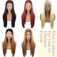 Perruques Lace Front 13x4, Densité 180%, Pré-épilées, Sans Colle, Brun Clair, Lisses et Ondulées, Soie Noire Haute Température, Réglables