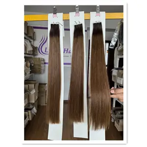 Ombre due tone nastro in capelli capelli grezzi allineati cuticola capelli extension russo