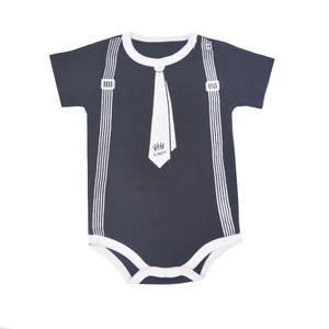 Ropa de Escalada para Bebés, Estilo Caballero, Mono de Algodón Estampado de Manga Corta para Niños Pequeños, Ropa de Verano para Bebés - Product Image 1