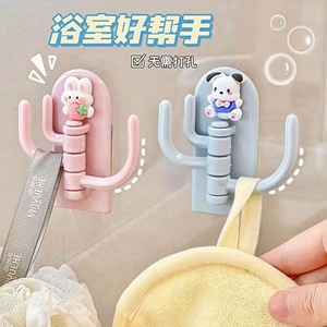 Cute No Drill <b>Wall</b> Mounted <b>Hook</b> With Rotating Design For Bathroom Storage - Product Image 1