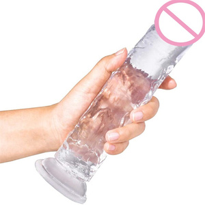 Kristall klarer weicher TPE <span class=keywords><strong>ABS</strong></span> Silikon Vibrator <span class=keywords><strong>Dildo</strong></span> für Frauen Adult Vaginal Massage Sexspielzeug - Product Image 1