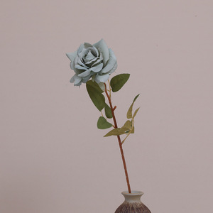 Fleur artificielle Hibiscus Rose de style européen, luxe léger, en soie, pour décoration florale douce de mariage et d'hôtel, faite à la main - Product Image 6