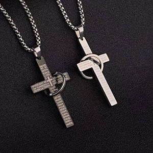 Collar de Cruz para Hombre, Estilo Hiphop Vintage, de Lujo Ligero, Resistente al Deslustre, en Oro de 14k, Acero Inoxidable Fino, Color Claro - Product Image 3