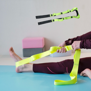 Tali sabuk regang kebugaran Logo kustom dengan banyak lingkaran, tali peregangan Yoga - Product Image 1