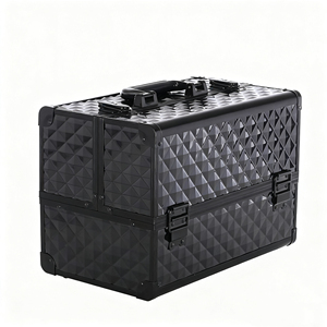 <span class=keywords><strong>Caja</strong></span> de lámpara cosmética de aluminio Estuche de transporte de peluquero de aluminio Estuche de <span class=keywords><strong>maquillaje</strong></span> Estuche de cosméticos de tocador pequeño Organizador - Product Image 3