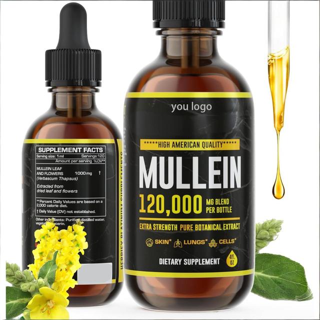 Vegan Mullein Extract Liquid Supplement Gluten-Free Providing Energy for Adult Daily Use