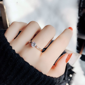 Stainless Steel Jewelry Luxury Cubic Zirconia <b>Rings</b> Woman Wedding Bride <b>Ring</b> 316 <b>Titanium</b> Steel <b>Ring</b> 18 K Gold Plated Wholesale - Product Image 6