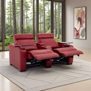 Canapé Télescopique Multifonctionnel en Cuir de Vachette Première Couche Style Nordique avec Rangement Intégré pour Home Cinéma et Petits Appartements - Product Image 4
