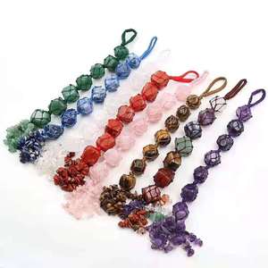 <span class=keywords><strong>Cristalli</strong></span> curativi naturali all'ingrosso con sette chakra per pendente appeso auto - Product Image 1