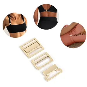 Sea Water Resistance Custom Gold Bikini Buckles Metal Magnetic Closure Buckle For Swimwear