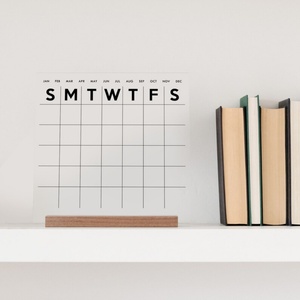Présentoirs en acrylique transparents modernes personnalisés pour calendriers effaçables à sec et cosmétiques, imprimés en sérigraphie, d'origine américaine, vente en gros - Product Image 1