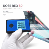 Film pour vitres de voiture Rose Rouge 80 ChameleonWindow VLT80% à changement de couleur, protection solaire, rejet de chaleur, protection UV, vision claire