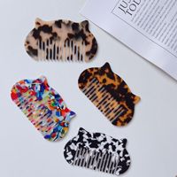 Qianjin Logo personnalisé en gros écaille de tortue chat peigne acétate de cellulose large dent marbre peigne à cheveux pour un démêlage facile