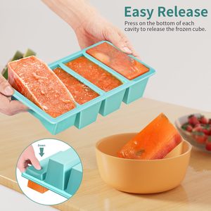 Silicone Freezer <b>Tray</b> 250mL & 125mL Portions for Broth Soup & Sauce <b>Cube</b> Storage for <b>Ice</b> Maker Use - Product Image 2
