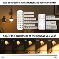 Lámpara LED Magnética Recargable con Control Remoto, Temporizador y Regulación de Intensidad, para Mesa de Noche o Pared, con Base E26