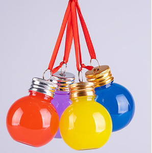 50ml colgante botella de agua transparente bombillas cascabeles Navidad plástico transparente bolas caramelo jugo botella de vino - Product Image 3