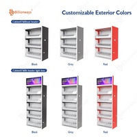 Armoire à fumée à 4 emplacements LED personnalisée Vitrines à tabac verrouillables en plastique ABS à vendre