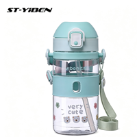 Bouteille d'eau portable Yiben écologique à paille intégrée, idéale pour le sport et les voyages, avec dégradé de couleurs