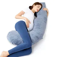 Almohada en forma de J de alta calidad para embarazadas, cojín de cuerpo suave, cómoda