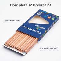 Crayons de couleur 12 couleurs, corps hexagonal en bois de cèdre naturel, non toxiques, pour dessin, coloriage, croquis, boîte de couleur, logo personnalisé OEM