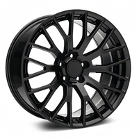 Roues multi-rayons personnalisées décalées 48mm 19x10 5x4.5 5x114.3 Roues forgées en alliage d'aluminium noir chromé brillant pour Mustang