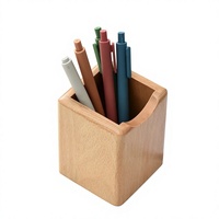 Porte-stylos en bois fait main, organisateur de bureau rustique naturel pour stylos, crayons, marqueurs et fournitures de bureau, décoration élégante pour la maison et le bureau