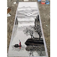 Motif de mosaïque en marbre, image de fleur, carrelage mural