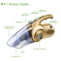 Aspirateur de voiture et compresseur d'air 2 en 1/aspirateur sans fil 12v et gonfleur de pneus tornado