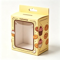 Boîte à cupcakes de luxe personnalisée avec logo, fenêtre et design Kawaii, en carton rigide, pour présentation suspendue en boulangerie
