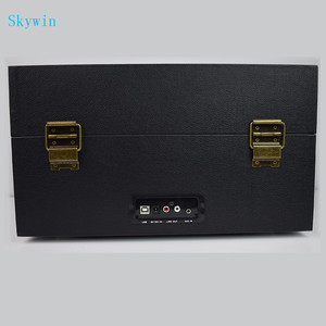 Tourne-disque Skywin avec entrée USB et AUX, lecteur vinyle stéréo noir, appareil audio sur pied - Product Image 1