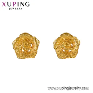 E-212 Xuping Dubai Gold Plated Women Fashion Earring Jewelry Flower Shaped Stud Earrings