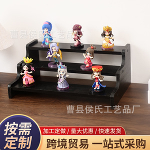 Wooden Tiered <b>Shelf</b> Multi Purpose Desktop Storage Rack Rectangle Standing Type Office Organizer Neatening Storage - Product Image 2