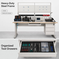 Table de travail ESD ignifuge et antistatique ODM CE en gros pour la ligne de production d'assemblage électronique SMT