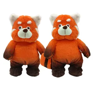 lindo panda de peluche de juguete Suppliers-Peluche rojo de dibujos animados para niños, oso Kawaii, Plushies, animales, Panda, juguetes de peluche, almohada, regalos, 2022