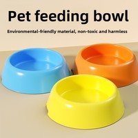 Ventes en gros de bols ronds en plastique pratiques pour animaux de compagnie, bols d'alimentation pour chiens et chats de couleur bonbon, en provenance de Linyi, Shandong