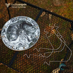 Stainless Steel <b>Camping</b> Grill Stand Accessory with Perforated Base and Foldable Legs - Product Image 6
