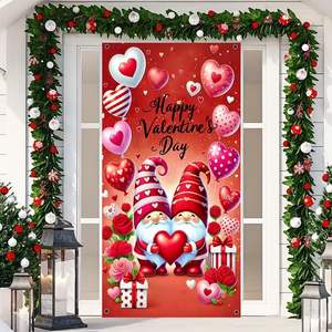 Bannière de <span class=keywords><strong>porte</strong></span> personnalisable pour la Saint-Valentin avec ballons et gnomes, décoration de fête pour la maison, mariages et célébrations - Product Image 2