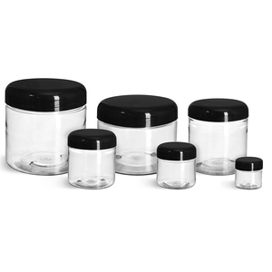 2Oz 8Oz 12Oz 16Oz Nhựa Pet Thẳng Lọ Có Kích Thước Khác Nhau Với Nắp Đậy Bằng Nhựa PE Mịn - Product Image 1