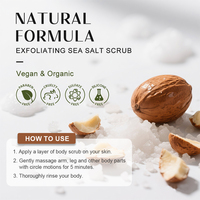 Scrub Badan Pemutih Organik Alami Vegan Bebas Sulfat dengan Shea Butter, Lemon, Kopi, dan Buah untuk Eksfoliasi (Private Label Grosir)