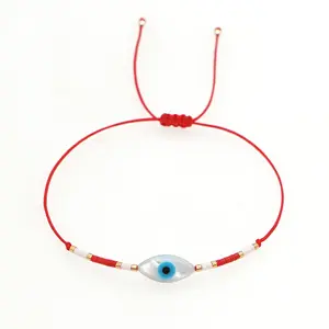 Bracelet Simple Miyuki de style ethnique pour couple, œil porte-bonheur, perles de graine tissées, perlé