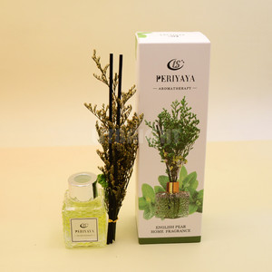 50ml <strong>Square</strong> Embossed Clear Color Liquid <strong>Diffuser</strong> with Dried Flower Eco-Friendly Fiber Stick Fragrance - Product Image 3