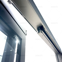 Porte battante intérieure en alliage d'aluminium moderne coulissante pliante à battant en verre pour la maison salon entrée supermarché