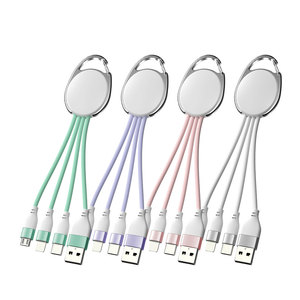 Cadeau promotionnel, câble de charge porte-clés 3-en-1 couleur macaron, portable, TPE, 2A, charge rapide, cordon <span class=keywords><strong>USB</strong></span> pour Micro <span class=keywords><strong>USB</strong></span> Type-C, tous les smartphones - Product Image 2
