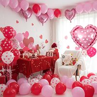 Set met op maat gemaakte hartvormige ballonnen met hartvormige folieballon voor Valentijnsdag, verloving, jubileum, bruiloft, feestbenodigdheden