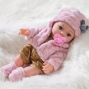 Poupée bébé réaliste NPK de 12 pouces avec manteau rose et chapeau pour enfants de 4 à 6 ans - Product Image 1