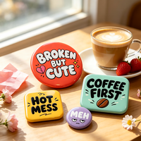 Cadeaux promotionnels publicitaires de marque personnalisés, badges en métal étamé de 58 mm, badges à bouton personnalisés avec logo pour souvenir