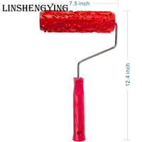 LSY 7 ''Texture Roller DIY Decorative Art Pattern Paint Roller Rouleau en caoutchouc pour murs, meubles et sols Décoration