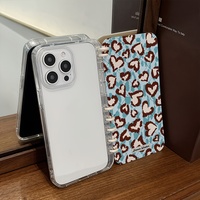 Étui de protection transparent de style livre marron pour iPhone 16 11 12 13 14 15 téléphones mobiles